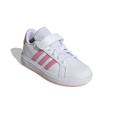 Adidas Grand Court 2 Bianco Rosa Scarpe Bambino Sportive Sneakers JQ8002