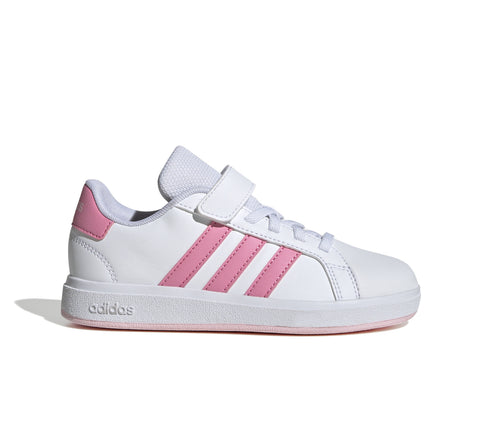 Adidas Grand Court 2 Bianco Rosa Scarpe Bambino Sportive Sneakers JQ8002