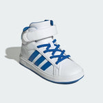 Adidas Grand Court Mid Bianco Azzurro Scarpe Bambino Sportive Sneakers JR0800