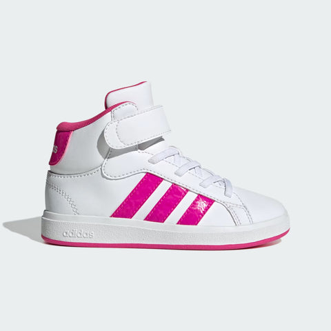 Adidas Grand Court Mid Bianco Fucsia Scarpe Bambina Sportive Sneakers JR0806