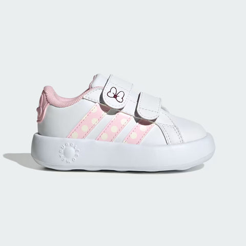 Adidas Grand Court Minnie Bianco Rosa Scarpe Infant Bambina Sportive Sneakers JR8130