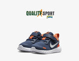 Nike Revolution 5 Blu Arancio Scarpe Infant Bambino Sportive Running BQ5673 410