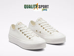 Converse CT AS Lift OX Bianco Platform Scarpe Donna Sneakers A02610C