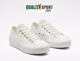 Converse CT AS Lift OX Bianco Platform Scarpe Donna Sneakers A02610C