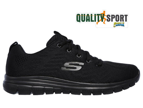 Skechers Get Connected Nero Scarpe Shoes Donna Sportive Palestra 12615 BBK