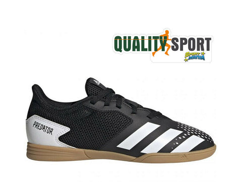 Adidas Predator 20.4 In Nero Bianco Bambino Scarpe Indoor Calcetto FW9224