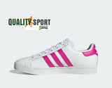 Adidas Coast Star Bianco Fucsia Scarpe Bambina Sportive Sneakers EE7490