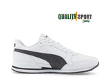 Puma ST Runner Pelle Bianco Nero Scarpe Shoes Uomo Sportive Sneakers 384855 09