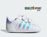 Adidas Superstar Crib Bianco Scarpe Infant Bambina Culla Sneakers BD8000