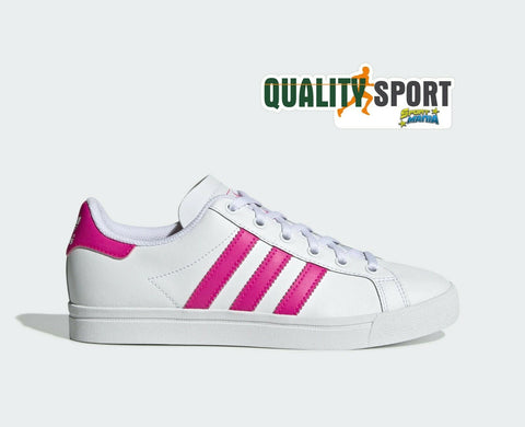 Adidas Coast Star Bianco Fucsia Scarpe Bambina Sportive Sneakers EE7490