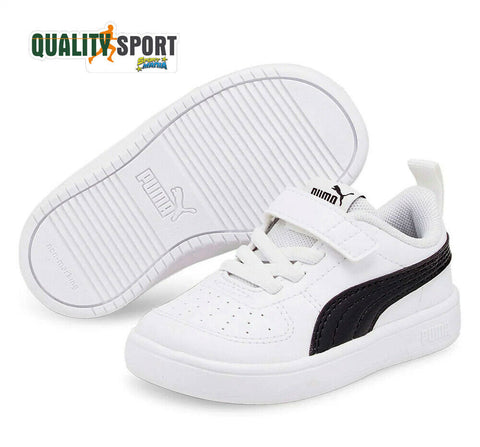 Puma Rickie Bianco Nero Scarpe Shoes Infant Bambino Sportive Sneakers 384314 03