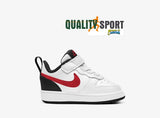 Nike Court Borough Low 2 Bianco Rosso Scarpe Bambino Infant Sneaker BQ5453 110