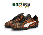 Puma Rapido TT Nero Arancio Scarpe Bambino Sportive Calcetto Soccer 106579 09