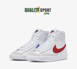 Nike Blazer Mid '77 Bianco Rosso Blu Scarpe Ragazzo Sportive Sneakers DA4086 117