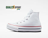 Converse CT AS Eva Lift Hi Bianco Scarpe Shoes Sneakers Bambina 372860C