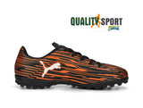 Puma Rapido TT Nero Arancio Scarpe Bambino Sportive Calcetto Soccer 106579 09