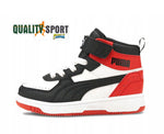 Puma Rebound Bianco Nero Rosso Scarpe Infant Bambino Sportive Sneakers 374689 03