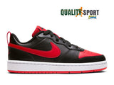 Nike Court Borough Nero Rosso Scarpe Donna Sportive Sneakers BQ5448 007