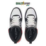 Puma Rebound Joy Bianco Rosso Nero Scarpe Ragazzo Sportive Sneakers 374687 03