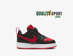 Nike Court Borough Low 2 Nero Rosso Scarpe Bambino Infant Sneaker BQ5453 007