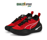 Puma Playmaker Rosso Nero Scarpe Ragazzo Sportive Basketball 387353 02