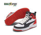 Puma Rebound Joy Bianco Rosso Nero Scarpe Ragazzo Sportive Sneakers 374687 03