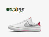 Nike Court Legacy Bianco Argento Scarpe Bambina Sportive Sneakers DA5381 111