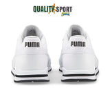 Puma ST Runner Pelle Bianco Nero Scarpe Shoes Uomo Sportive Sneakers 384855 01