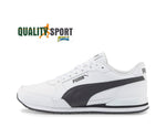 Puma ST Runner Pelle Bianco Nero Scarpe Shoes Uomo Sportive Sneakers 384855 09