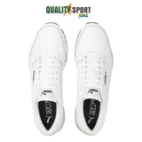 Puma ST Runner Pelle Bianco Nero Scarpe Shoes Uomo Sportive Sneakers 384855 01