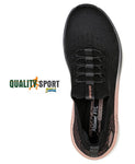 Skechers D'Lux Walker Nero Oro Scarpe Shoes Donna Sportive Sneakers 149366 BKRG
