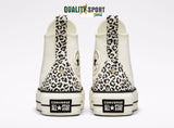 Converse CT AS Lift Hi Bianco Animalier Platform Scarpe Donna Sneakers A03874C
