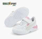 Puma X-Ray Speed Bianco Rosa Scarpe Infant Bambina Sportive Sneakers 385526 04