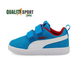 Puma Courtflex V2 Mesh Azzurro Scarpe Infant Bambino Sportive Sneakers 371759 10