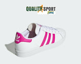 Adidas Coast Star Bianco Fucsia Scarpe Bambina Sportive Sneakers EE7490