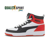 Puma Rebound Joy Bianco Rosso Nero Scarpe Ragazzo Sportive Sneakers 374687 03