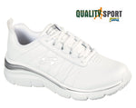 Skechers Fashion Fit Bianco Pelle Scarpe Donna Sportive Palestra 149473 WSL