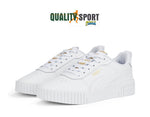 Puma Carina 2.0 Tape Bianco Oro Scarpe Shoes Donna Sportive Sneakers 385850 01