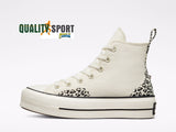 Converse CT AS Lift Hi Bianco Animalier Platform Scarpe Donna Sneakers A03874C