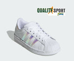 Adidas Superstar Bianco Iridescente Scarpe Bambina Sportive Sneakers FV3147