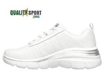 Skechers Fashion Fit Bianco Pelle Scarpe Donna Sportive Palestra 149473 WSL