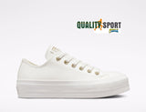 Converse CT AS Lift OX Bianco Platform Scarpe Donna Sneakers A02610C