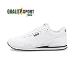 Puma ST Runner Pelle Bianco Nero Scarpe Shoes Uomo Sportive Sneakers 384855 01