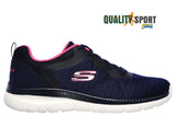 Skechers Bountiful Blu Fucsia Scarpe Shoes Donna Sportive Sneakers 12607 NVHP