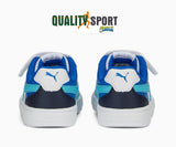 Puma Caven Block Bianco Blu Scarpe Infant Bambino Sportive Sneakers 391471 02