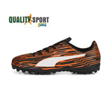 Puma Rapido TT Nero Arancio Scarpe Bambino Sportive Calcetto Soccer 106579 09