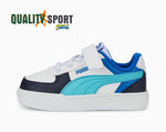 Puma Caven Block Bianco Blu Scarpe Infant Bambino Sportive Sneakers 391471 02