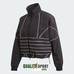 Adidas Top Large Logo Tracktop Giacca Jacket Donna Nero Originals GD2416
