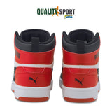 Puma Rebound Joy Bianco Rosso Nero Scarpe Ragazzo Sportive Sneakers 374687 03