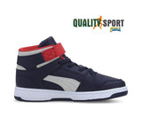 Puma Rebound Layup Blu Rosso Scarpe Shoes Bambino Sportive Sneakers 370488 11